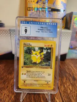 Pikachu Jungle 1st Edition Vintage Pokemon Graded CGC Mint+ 9 Card #60/64 - Image 1
