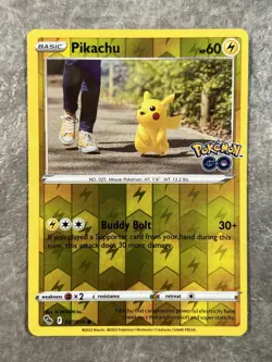 Pikachu 027/078 Pokemon TCG Card Pokemon GO Reverse Holo (Light Play) LP - Image 1