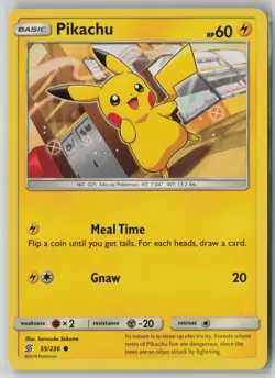 Pikachu 55/236 Pokemon Unified Minds Common Near Mint Card (NM) 1 - Image 1