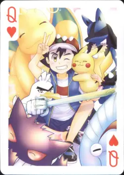 Japan PALCITY Pokemon Playing Card Poker Set #Q of Hearts Gengar Ash Pikachu - Image 1