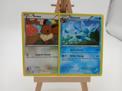 Eevee 83/108 & Glaceon 30/108 - Dark Explorers - LP Pokemon Cards, 2012 - Image 1