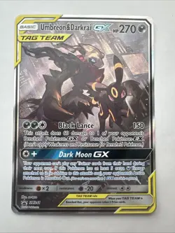 Pokemon TCG Umbreon Darkrai GX SM241 Tag Team Black Star Promo Holo Card - Image 1