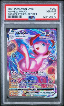 2021 POKEMON SWORD & SHIELD FUSION STRIKE SECRET #269 FULL ART/MEW VMAX PSA 10 - Image 1