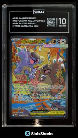 2025 POKEMON MEG EN #182/132 KANGASKHAN EX SPECIAL ILLUSTRATION RARE TAG 10 - Image 1