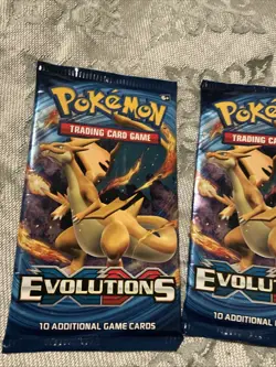 Pokemon TCG 2016 XY Evolutions Booster Pack Lot 4 Artworks Factory Sealed - Image 2
