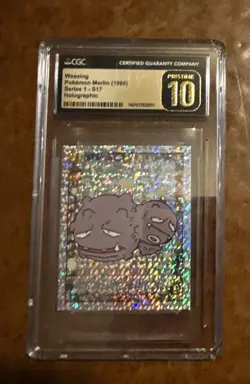 Pokemon 1999 MERLIN S17 WEEZING-PRISM CGC 10 Pristine - Image 1