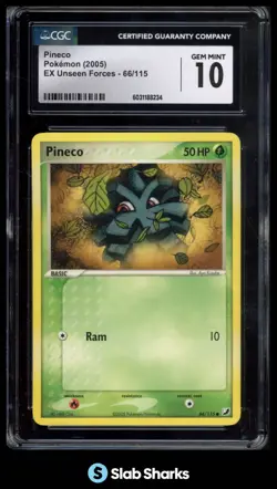2005 POKEMON EX UNSEEN FORCES #66/115 PINECO CGC 10 - Image 1