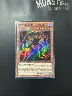 YUGIOH DESTINY HERO DYNATAG SUPER RARE DESO-EN002 1ST EDITION - Image 1