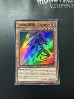 YUGIOH DESTINY HERO DRILLDARK SUPER RARE DESO-EN001 1ST EDITION - Image 1