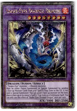YUGIOH SNAKE-EYES DOOMED DRAGON QUARTER CENTURY SECRET RARE NEAR MINT SUDA-EN035 - Image 1