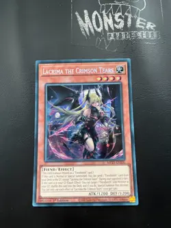 YUGIOH LACRIMA THE CRIMSON TEARS PRISMATIC SECRET RARE MP25-EN100 1ST EDITION - Image 1
