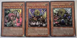 YuGiOh Theinen the Great Sphinx + Sphinx Teleia + Andro Sphinx Ultra Rare Set - Image 1