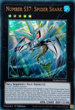 BLMM-EN037 NUMBER S37: SPIDER SHARK ULTRA RARE 1ST EDITION YuGiOh CARD - Image 1