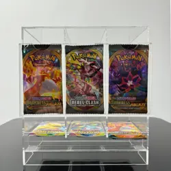 3 Slot Acrylic TCG Premium Booster Pack Dispenser/Display/Clear/Pokemon/Yu-Gi-Oh - Image 1