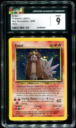 CGC 9 Entei Holo Rare Neo Revelation 2001 Pokemon Card #6 - Image 1