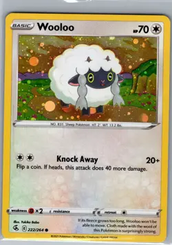 Wooloo 222/264 Cosmos Holo Promo - Fusion Strike - Pokemon Card - LP - Image 1