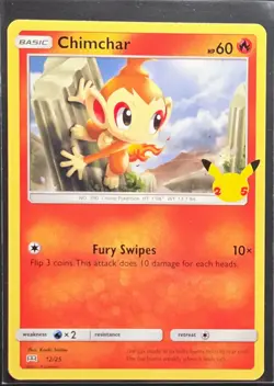 Chimchar 12/25 25th Annvisery McDonald's Non Holo Promo Card Pokemon 2021 - Image 1