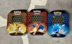 POKEMON Hidden Fates EMPTY Metal Tins Storage Box Lot of 3 TINS ONLY NO CARDS - Image 1