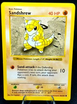 Pokemon Card - Sandshrew (62/102) Shadowless Base Set TCG 1999 Common ***NM*** - Image 1