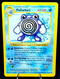 Pokemon Card Poliwhirl (38/102) Shadowless Base Set TCG 1999 Uncommon ***NM*** - Image 1