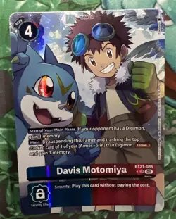 Davis Motomiya Alt Art BT21-085 SR WORLD CONVERGENCE Digimon Card English - Image 1