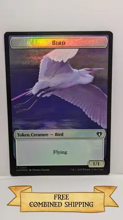 Bird Thrull Double-Sided Token Commander Masters Foil - Image 1