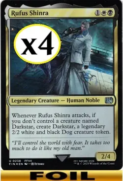 4x - Rufus Shinra - FOIL x4 (playset) - Final Fantasy - CUC NM MTG - Image 1
