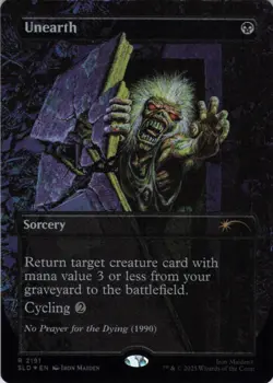 MTG Unearth (Rainbow Foil) (2191) | NM Foil | Secret Lair Iron Maiden {SLD} - Image 2