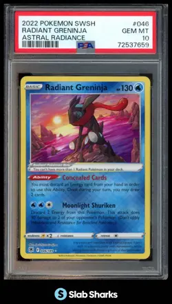 2022 POKEMON SWORD & SHIELD ASTRAL RADIANCE #046/189 RADIANT GRENINJA PSA 10 - Image 1