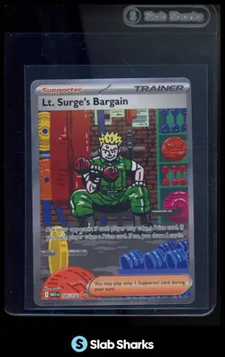 2025 POKEMON MEG EN #185/132 LT. SURGE'S BARGAIN SPECIAL ILLUSTRATION RARE - Image 1
