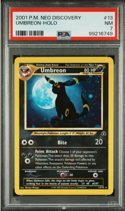 2001 POKEMON NEO DISCOVERY #13 UMBREON-HOLO PSA 7 - Image 1