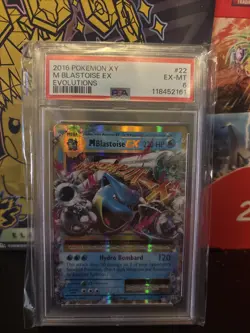 Pokemon TCG 2016 Pokemon XY Mega Blastoise EX Evolutions PSA 6 - Image 1