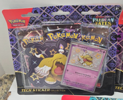 LOT OF 3 Pokemon TCG Paldean Fates Tech Sticker Collection Blister Pack Set NEW! - Image 2
