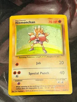 Hitmonchan Holo 7/102 Base Set Pokemon TCG HP/DMG - Image 1