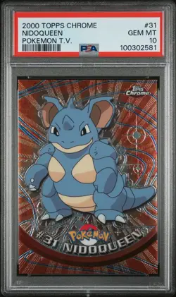 2000 Topps Chrome Pokemon T.V. Nidoqueen Holo #31 - PSA 10 (GEM MINT) - Image 1