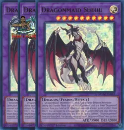 Yugioh! 3x Dragonmaid Sheou BLMM-EN064 Emblazoned Ultra Rare 1st Ed NM - Image 1