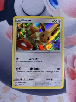 Pokemon Card Eevee 48/68 Hidden Fates Holo Rare 2019 LP - Image 1