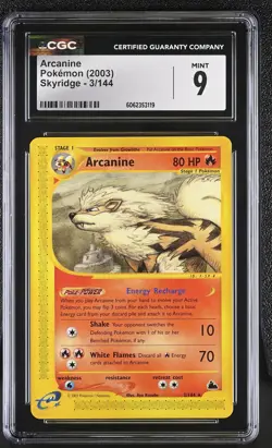 CGC 9 MINT Arcanine 2003 Skyridge 3/144 Pokemon Card - Image 1