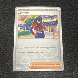 Carmine 145/167 Regional Promo Near Mint Trading Card Game Pokemon - Image 1