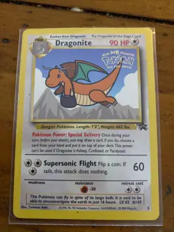 Pokemon DRAGONITE Card BLACK STAR PROMO Set #5 Movie Release WB Stamped WOTC - Image 1