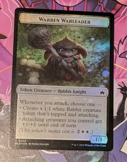 MTG *FOIL* Bloomburrow Token WARREN WARLEADER ** BAT NM - Image 1