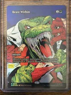 Spider-Man MTG Magic The Gathering Beast Within Eternal-Legal Borderless Foil - Image 1