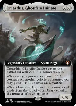 Near Mint, English - 1 x MTG Omarthis, Ghostfire Initiate - Extended Art Command - Image 1