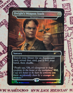 MTG Foil Dwight's Weapon Stash Steelshaper's Gift The Office Secret Lair NM - Image 1