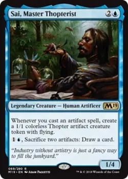 Near Mint, English - 1 x MTG Sai, Master Thopterist - Foil Core Set 2019 - Image 1