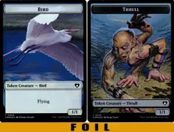 1x MTG - BIRD \ THRULL TOKEN #04/18 - FOIL - Commander Masters - Image 1
