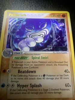 Pokemon EX Unseen Forces Poliwrath Stamped Reverse Holo Card 11/115 2005 - Image 2