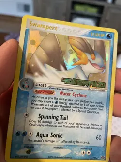 Swampert 11/106 Stamped Reverse Holo NM EX Emerald Pokemon damaged - Image 2