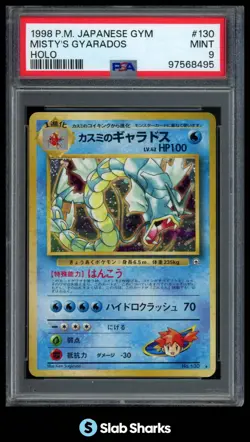 1998 POKEMON JAPANESE GYM #130 MISTY'S GYARADOS HOLO PSA 9 - Image 1