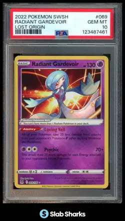 2022 POKEMON SWORD & SHIELD LOST ORIGIN #069/196 RADIANT GARDEVOIR PSA 10 - Image 1
